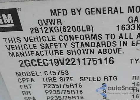 2002 Chevrolet Silverado 1500 Ls from USA, damaged, VIN 2GCEC19V221175116